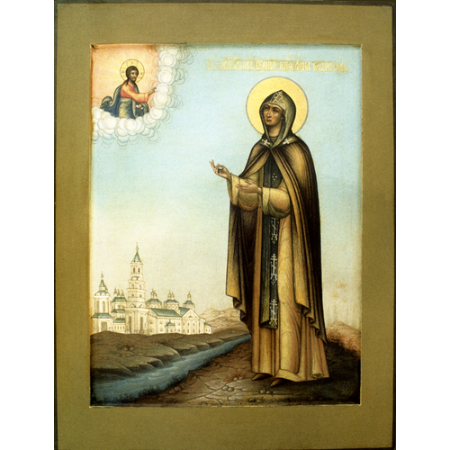 Икона святая Анна Кашинская деревянная икона ручной работы на левкасе 13 см