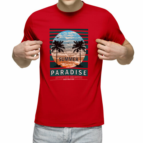 Футболка Us Basic, размер 2XL, красный мужская футболка paradise s черный