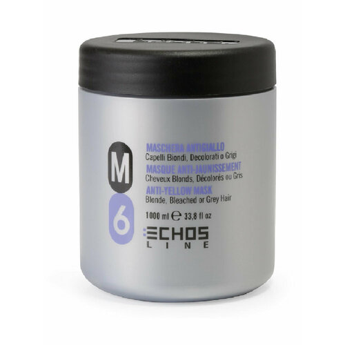 ECHOS LINE, Анти-желтая маска M6 ANTI-YELLOW MASK, 1000 мл кондиционеры для волос echos line маска нейтрализатор желтизны m6 anti yellow mask
