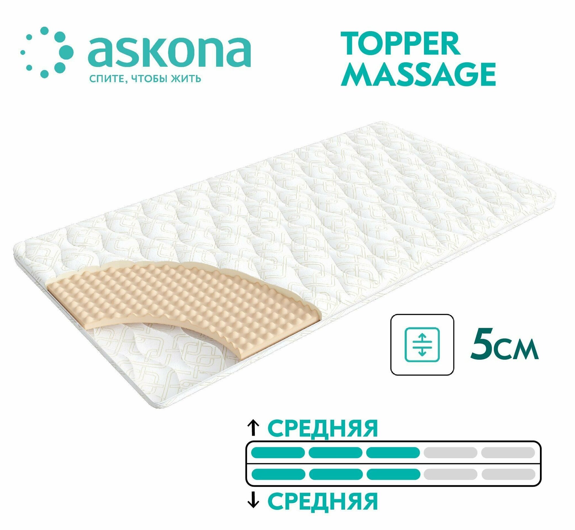 Наматрасник 200*090, ASKONA, Topper massage - фотография № 1