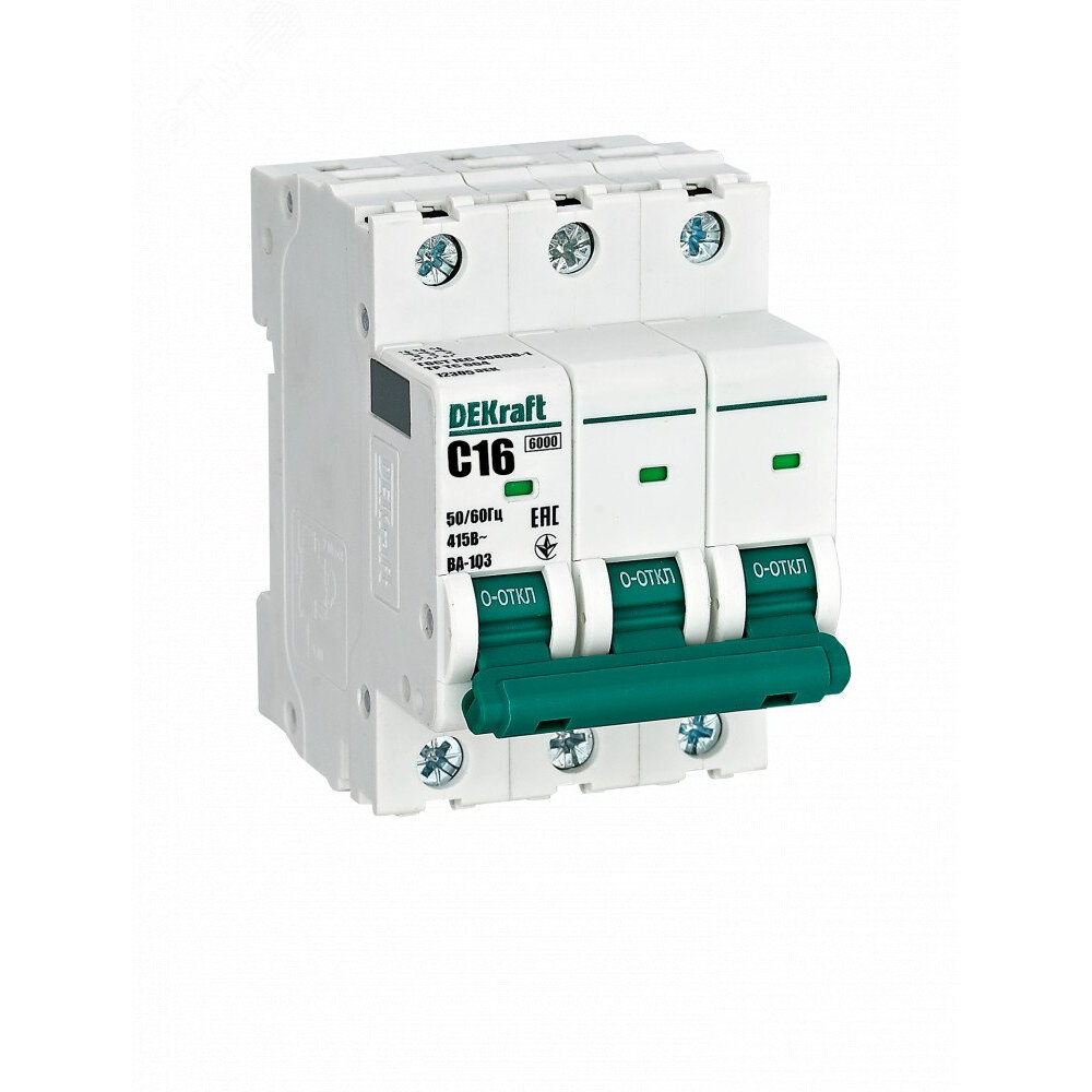 фото Выключатель автоматический 3Р 16А х-ка C ВА-103 6кА SCHNEIDER ELECTRIC 12305DEK (1 шт.)