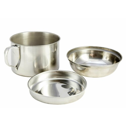 фото Котелок 15см / высота 14см (1,2литра)+ крышка-тарелка + боковая ручка + 1 тарелка нет бренда