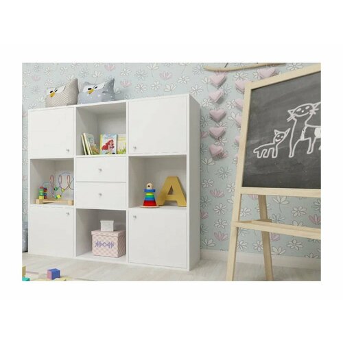 Стеллаж Джери (Белое дерево, Белое дерево)