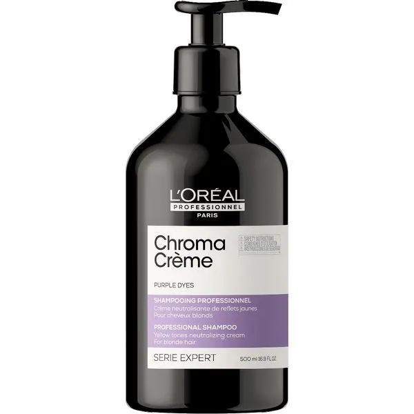 Loreal Chroma Creme Shampoo - Шампунь фиолетовым пигментом, для нейтрализации желтизны очень светлых волос, 500 мл