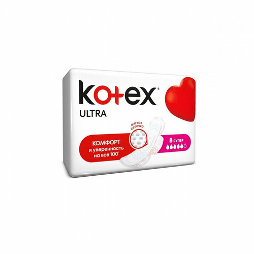 Kotex Прокладки гигиенические Ultra Super DRY сеточка, 8шт, 6 упаковок