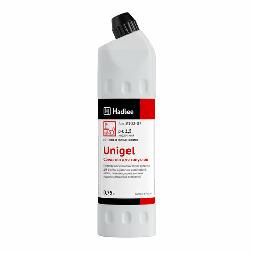 Чистящее средство для унитаза, ванны от ржавчины и известкового налета HADLEE Unigel 0,75 л
