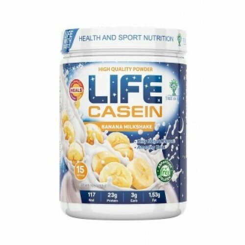Life Casein 450 gr, 15 порции(й), банан life protein 450 gr 15 порции й клубника банан