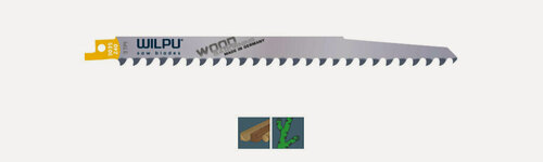 Изображение товара Полотно для сабельных пил WILPU 3035/240 (1/2") Арт.1277400005 для сырой древесине < 190 мм, крупный зуб 5 шт/уп