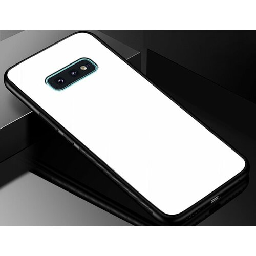 Чехол-бампер MyPads для Samsung Galaxy S10e с закаленным стеклом на заднюю крышку телефона белый ультра-тонкий силиконовый чехол бампер mypads для vivo y83 ультра тонкий силиконовый с закаленным стеклом на заднюю крышку телефона красный