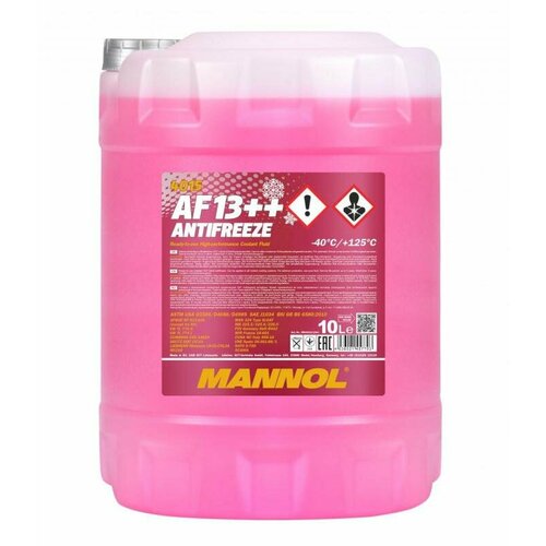 4015 MANNOL ANTIFREEZE AF13++ 10 л. Готовый раствор охлаждающей жидкости антифриз красный