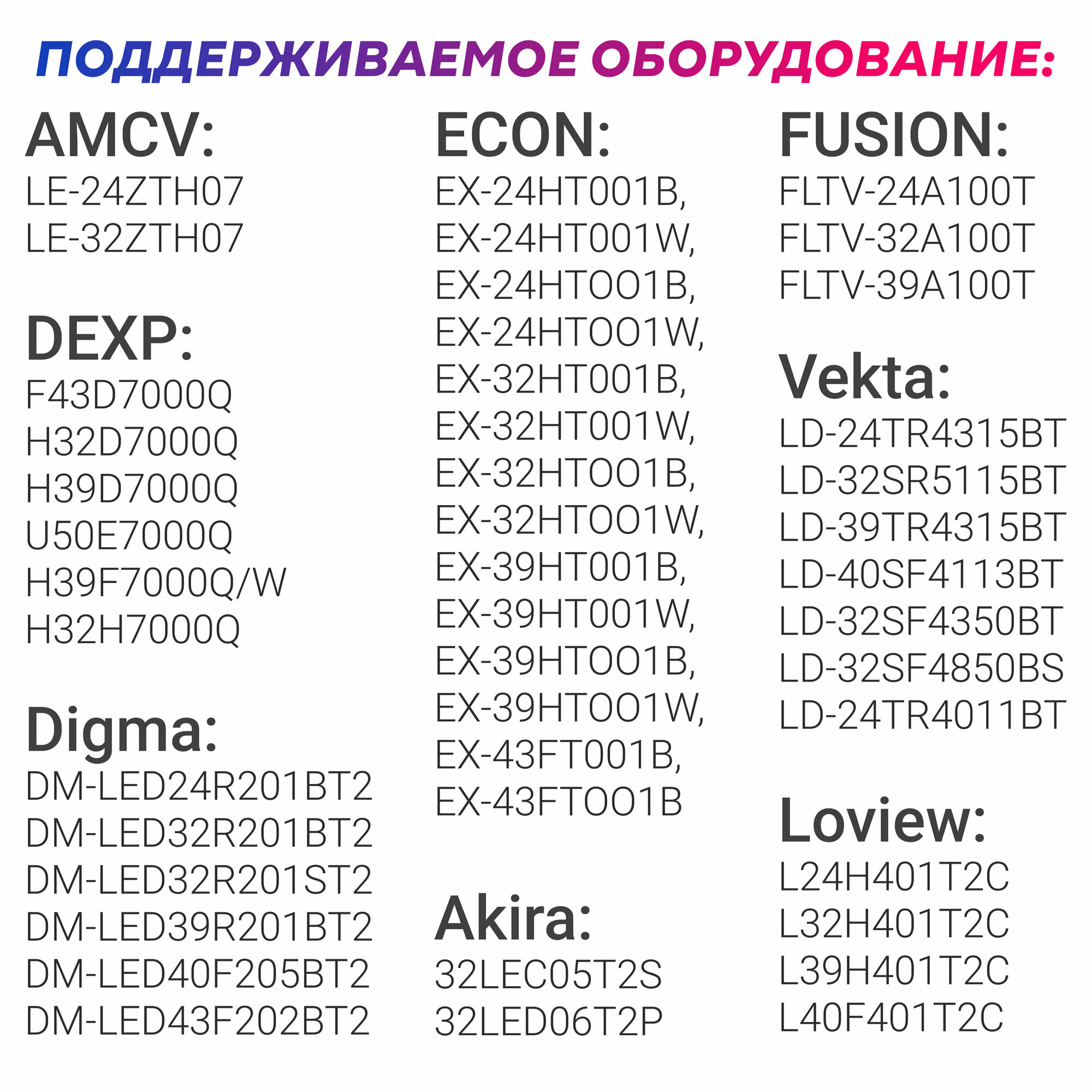 Пульт ДУ Huayu RS41-DCG