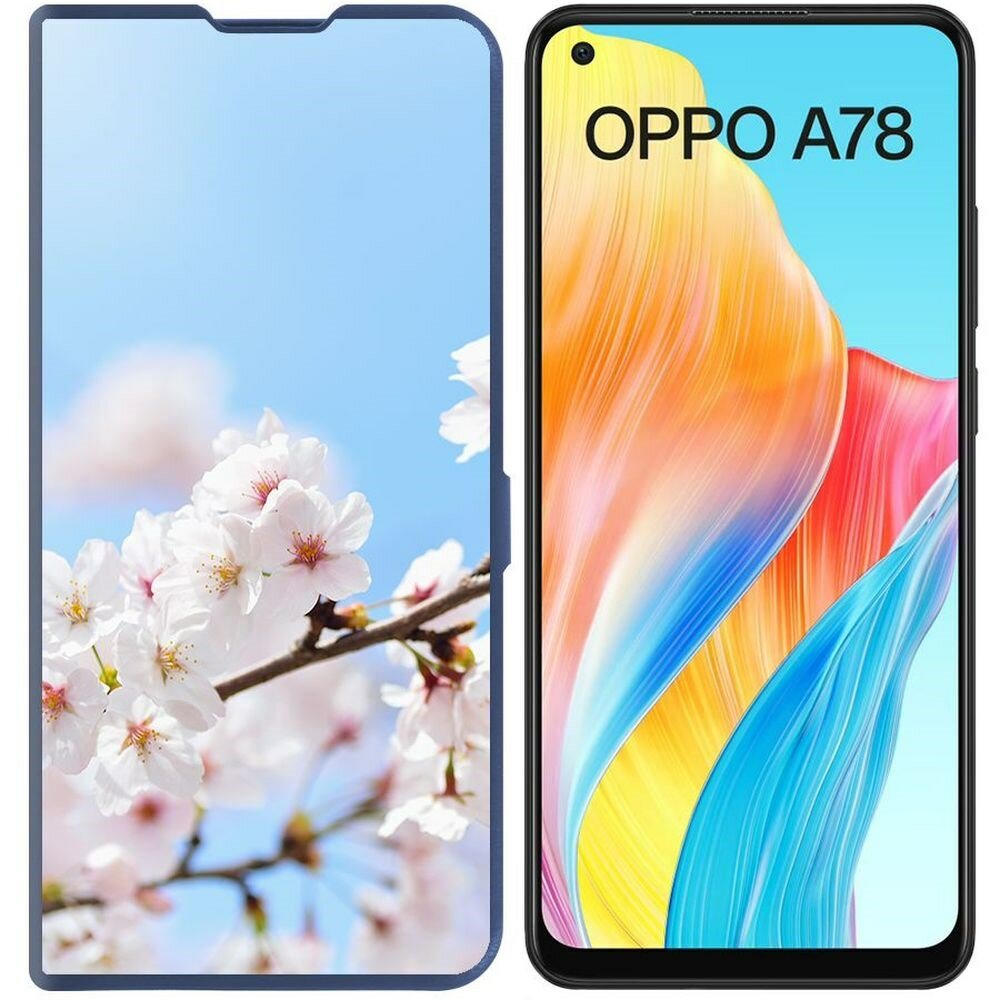 Чехол-книжка Krutoff Eco Book для Oppo A78 4G Цветение (синий)