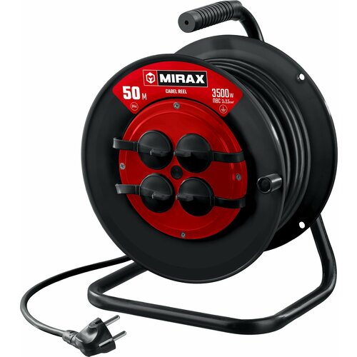 Силовой удлинитель на катушке MIRAX ПВС 3х25 50м 3500Вт IP44 5518₽