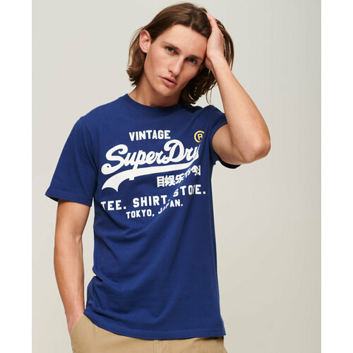 Футболка Superdry, размер 2XL, синий футболка superdry vintage vl interest черный