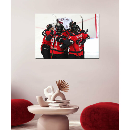 Интерьерная картина - Игра в хоккей на льду, клюшка, шайба, игроки хоккеисты, Авангард 20х30 картина на холсте с изображением халка и йоды креативная фотография для современного интерьера домашний декор квадратный подарок