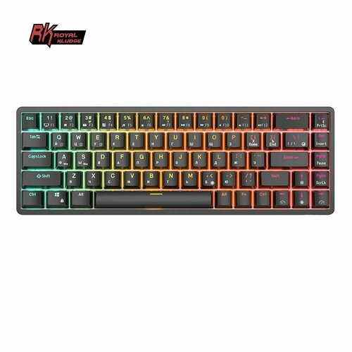 Беспроводная клавиатура Royal Kludge RKG68 RGB Черная (коричневые свитчи)