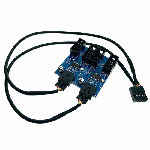 Переходник с материнской платы USB 2.0 10 Pin Female to 4*10 Pin Male 30см EiD104M, Espada -разветвитель на 4 порта