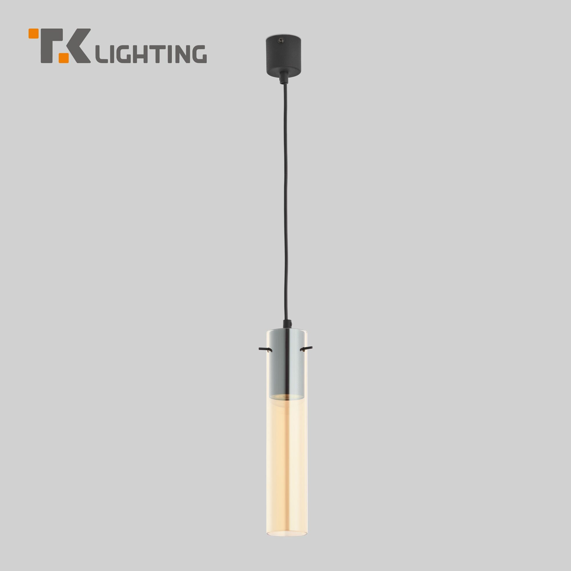 Подвесной светильник со стеклянным плафоном TK Lighting 3202 Look  GU10  60 Вт  цвет черный янтарный