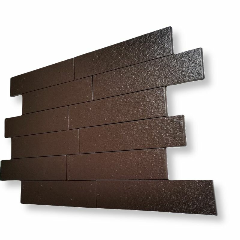 фото Плитка клинкерная Керамин Амстердам 4 коричн. рельефный 24.5x6.5 см (34 шт 0.54 м2)