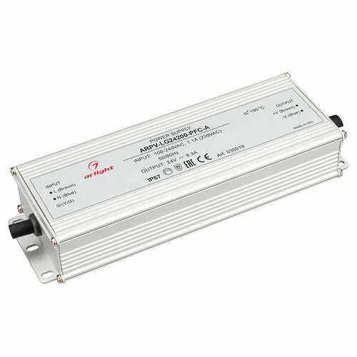 Блок питания ARPV-LG24200-PFC-A (24V, 8.3A, 200W) (Arlight, IP67 Металл, 5 лет)