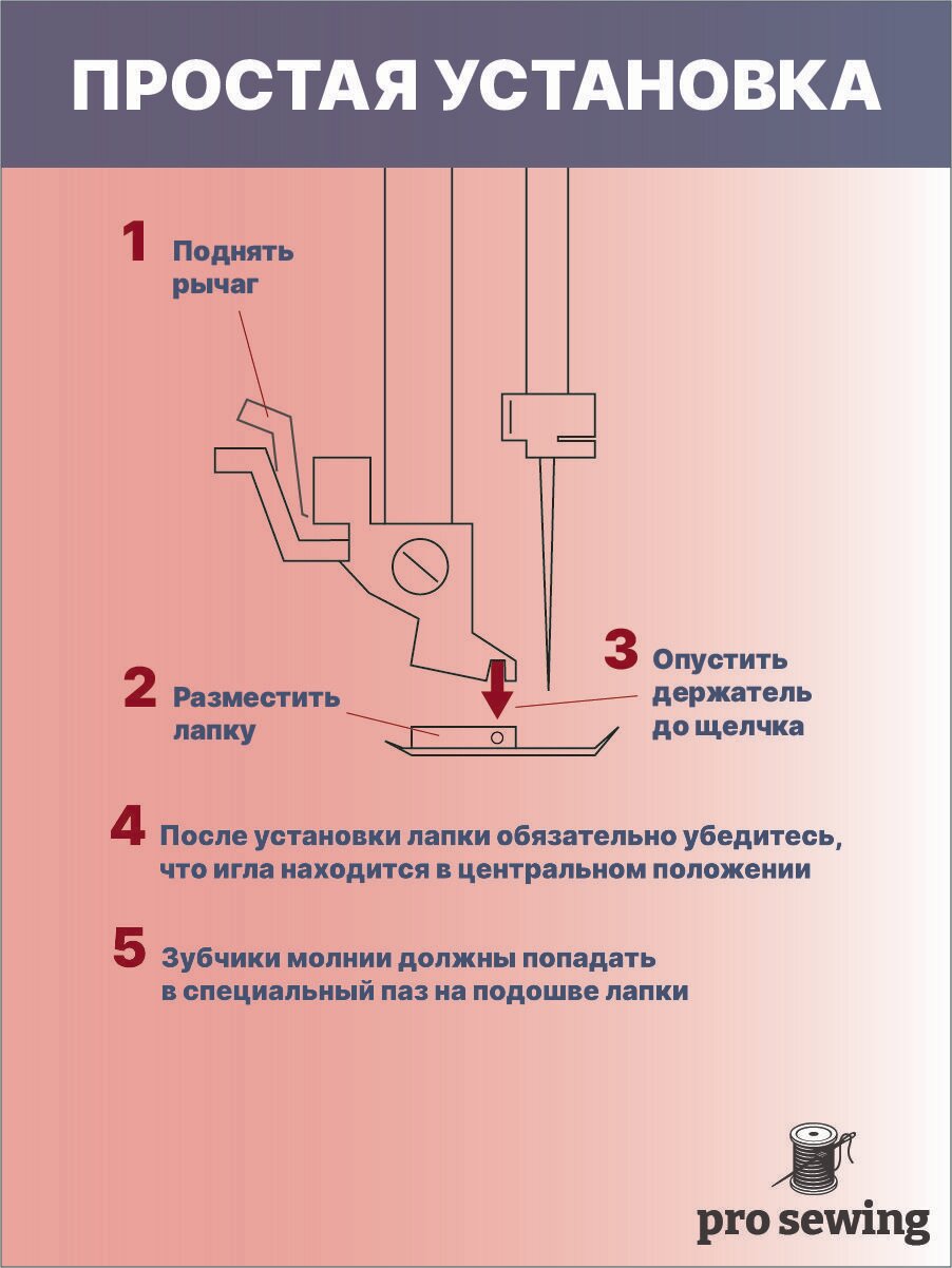 Лапка для вшивания потайной молнии для швейной машины, аксессуар для шитья и рукоделия, инструмент для творчества