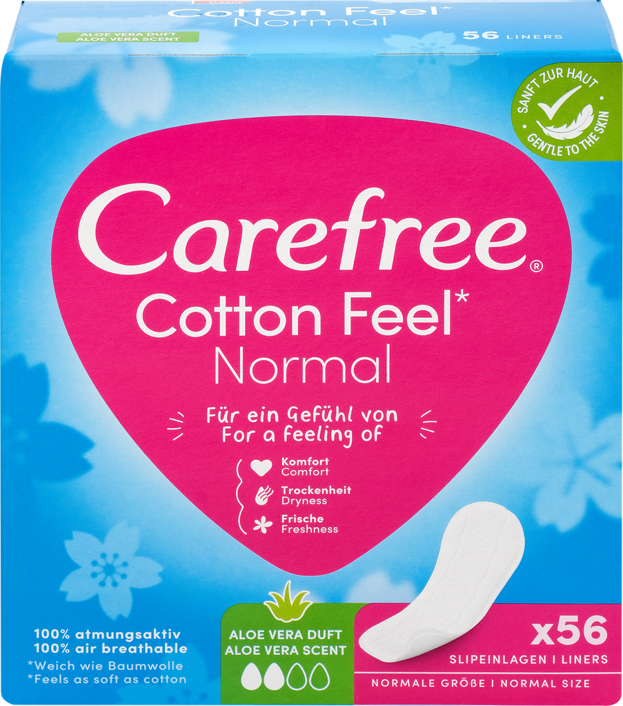 Прокладки ежедневные CAREFREE Cotton Feel Aloe, 56шт