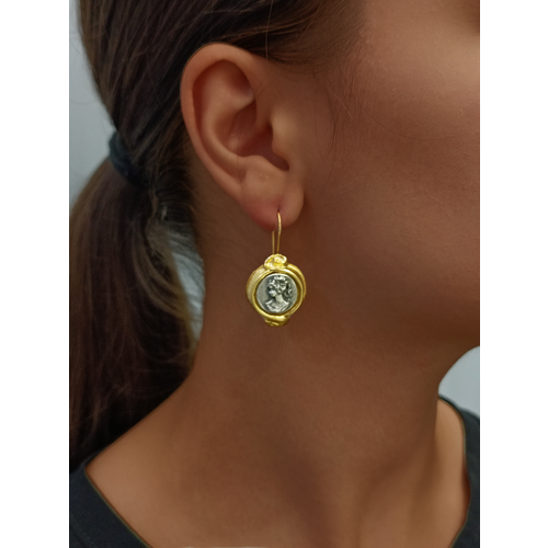 Серьги, размер 40 мм, золотистый