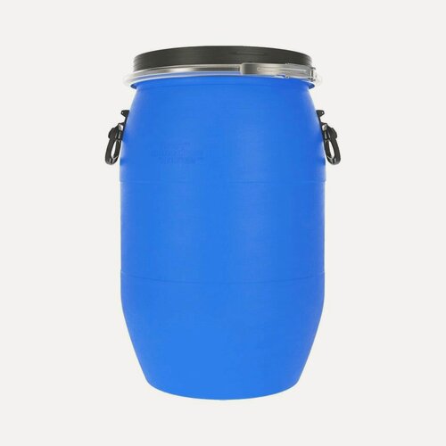 Изображение товара Бочка пластиковая 65 л с хомутом, синяя