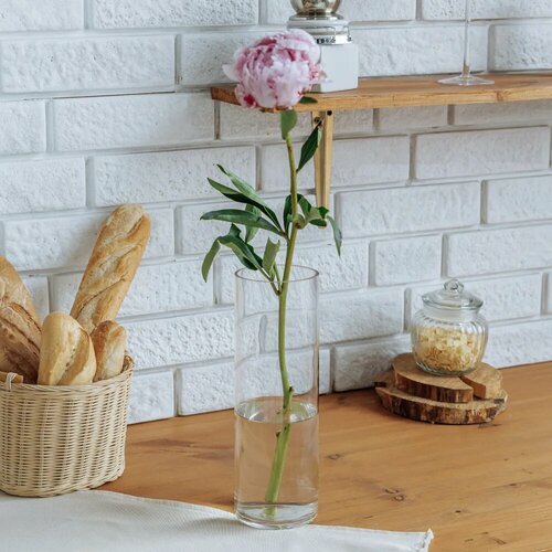 Стеклянная ваза для цветов Трубка 30 х 10 см 1299₽