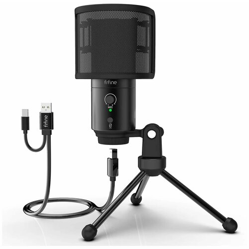 Микрофон проводной Fifine K683A разъем mini jack 35 mm черный 5990₽