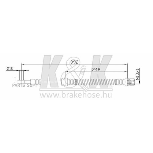 Шланг тормозной задн лев DAEWOO: LEGANZA 2.0 16V 97- K &K FT0609 | цена за 1 шт