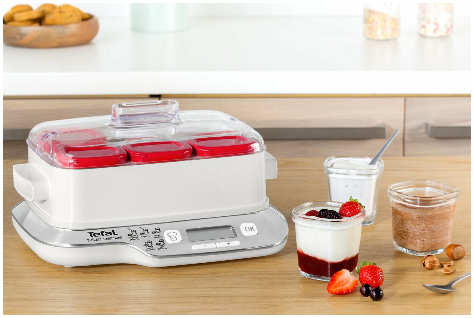 Йогуртница Tefal YG660132, 450Вт, 6 баночек, стекло, металл/пластик