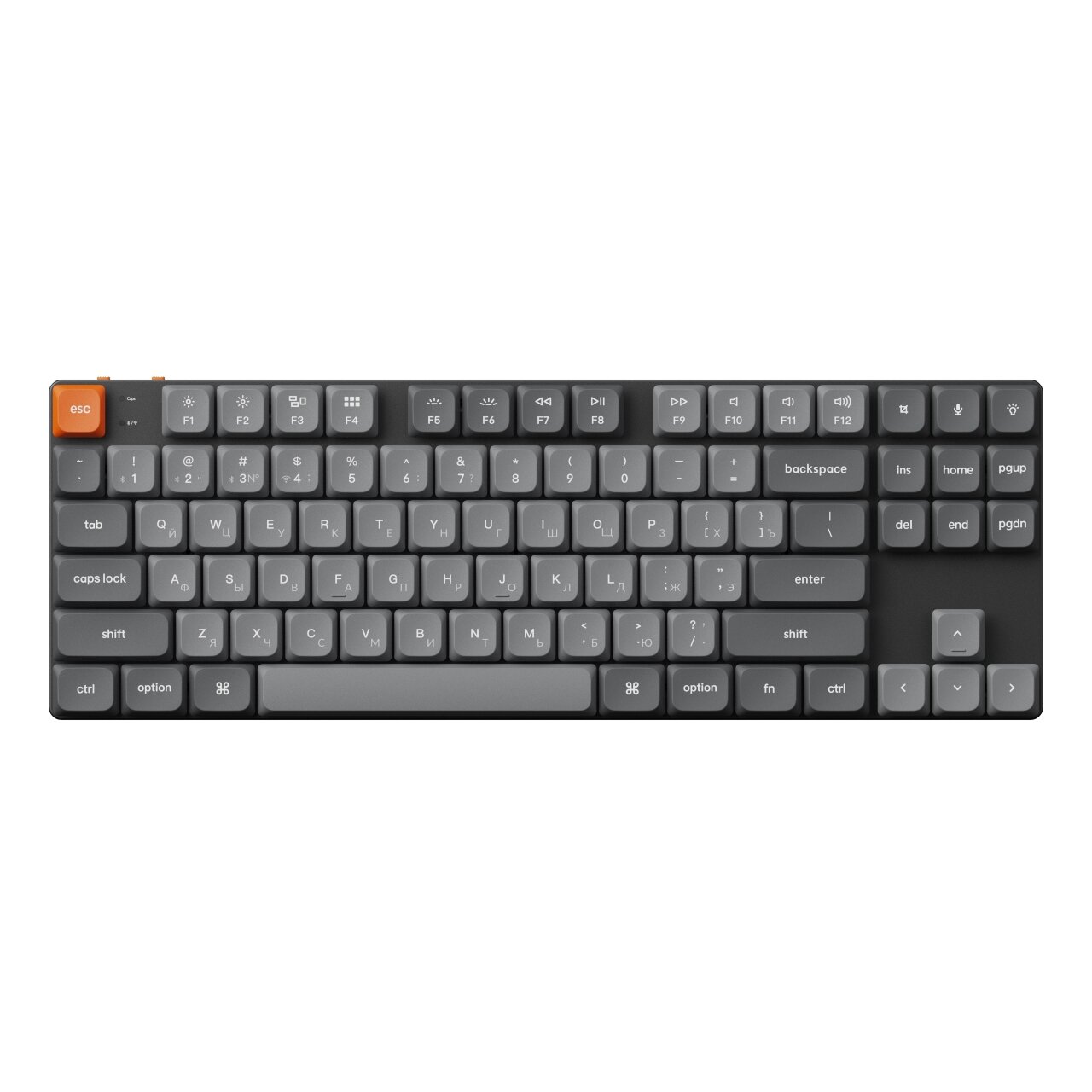 Беспроводная механическая ультратонкая клавиатура QMK Keychron K1 Max(русская раскладка), 87 клавиш, Hot Swap, RGB-подсветка, Gateron Red Switch