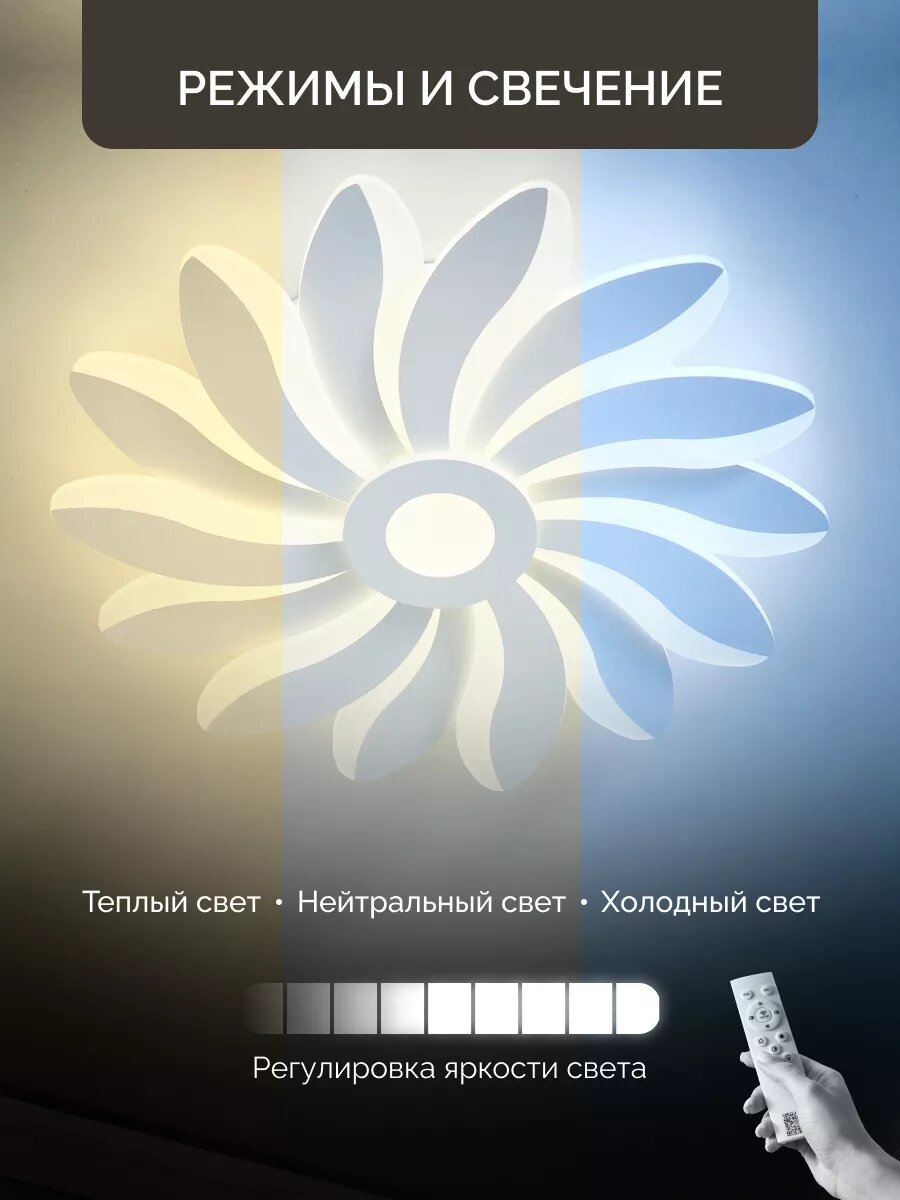 Потолочная люстра LuarLed, LED, 560 светодиодов, мощность 120Вт, площадь освещения 20м²