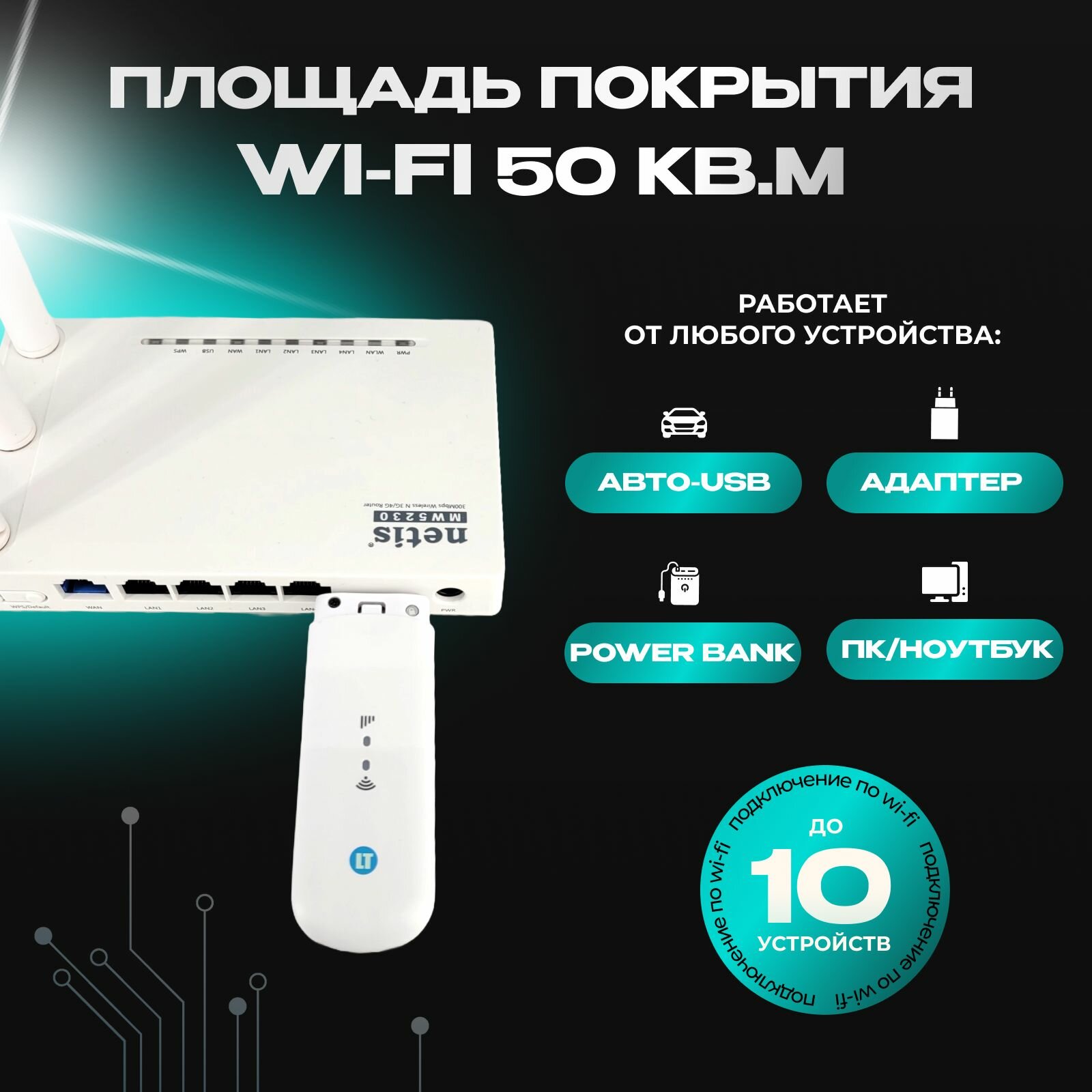 Модем 4g Wi-Fi LIDER TELECOM MF79 С разъёмами TS9 для внешней антенны — фото 1