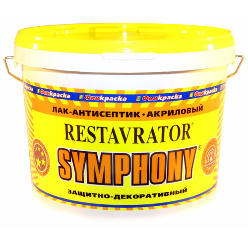 Лак-Антисептик Финкраска Symphony Restavrator 3л Бесцветный, Глянцевый, Универсальный, Акриловый / Симфония Реставратор.