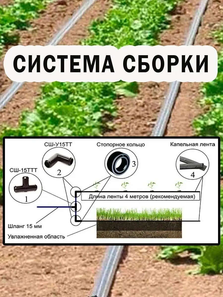 Комплект капельного полива КПК-4, КПК-6, КПК-25 для грядок — фото 1