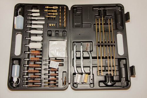 Изображение товара Тактический универсальный походный набор для чистки оружия в пластиковом (кейсе) 60 в 1