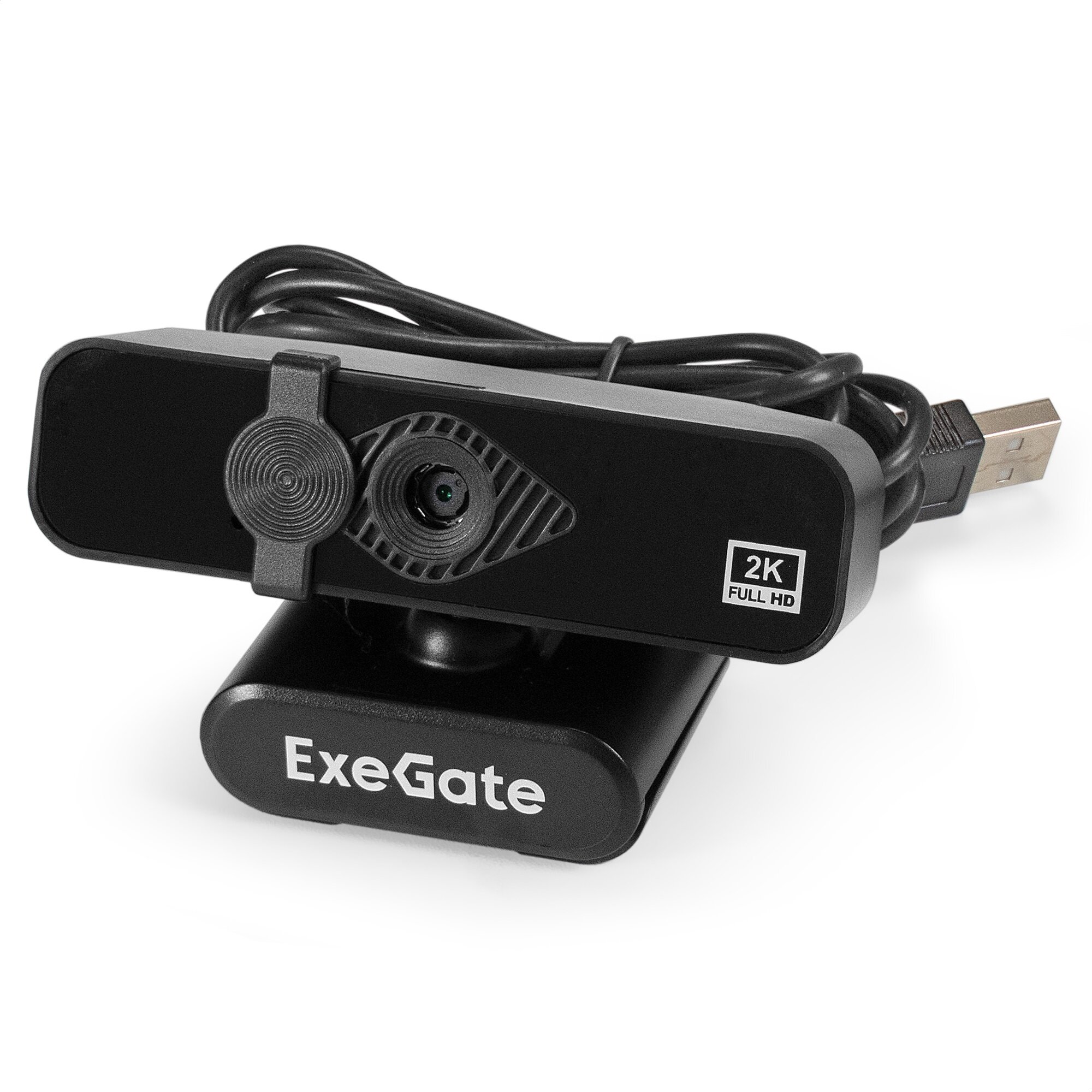 Веб-камера ExeGate Stream С958 2K (матрица 1/3.2" 5Мп, 4-линзовый объектив, автофокус, USB, микрофон с шумоподавлением, универсальное крепление, кабель 1,5 м) EX296324RUS — фото 1