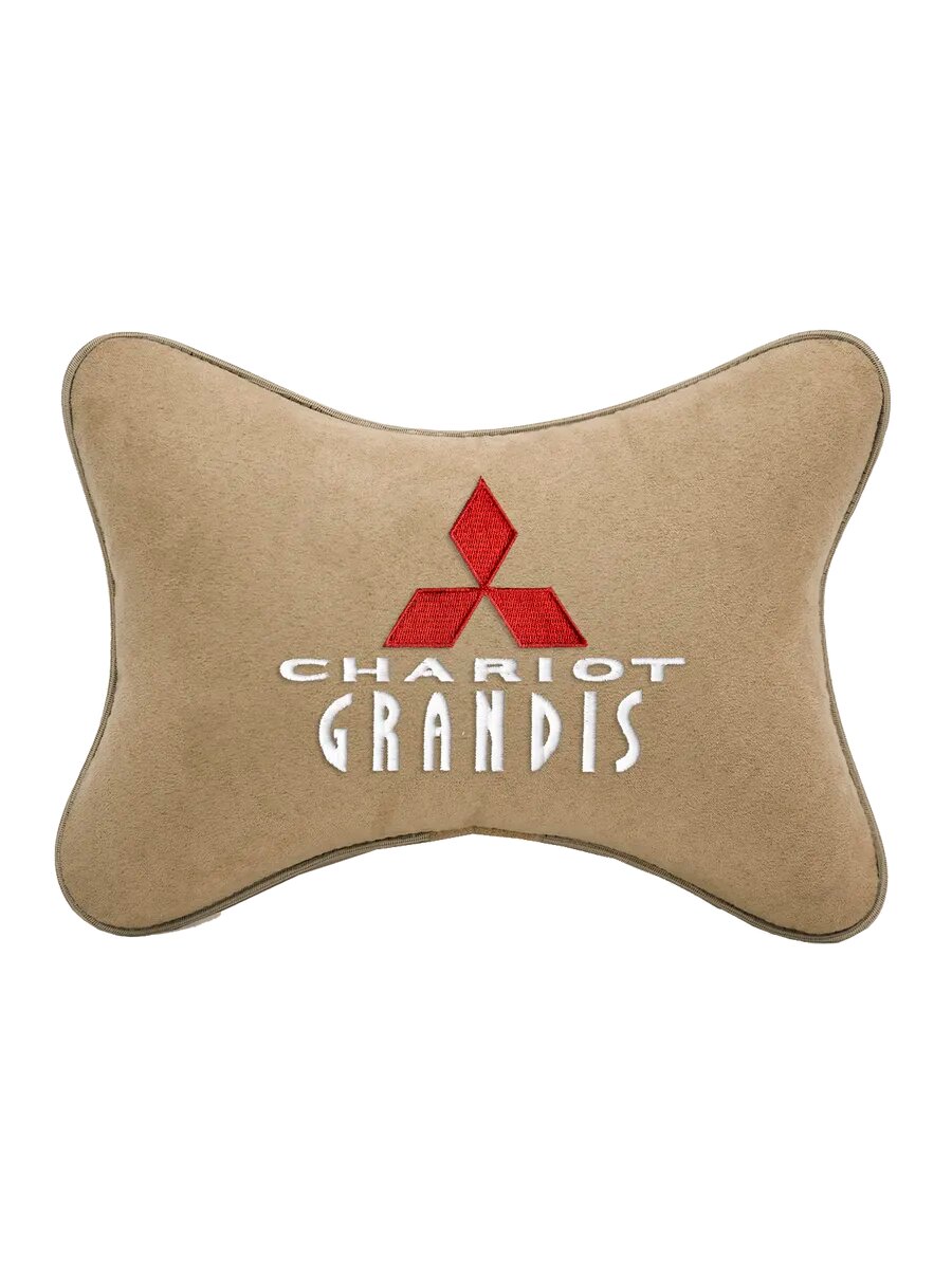 Подушка на подголовник бежевая алькантара MITSUBISHI Chariot Grandis