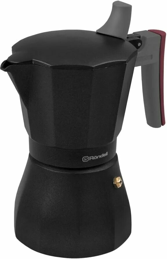 Гейзерная кофеварка Rondell Stripes RDA-1639 антипригарная черно-серая на 9 порций 450мл