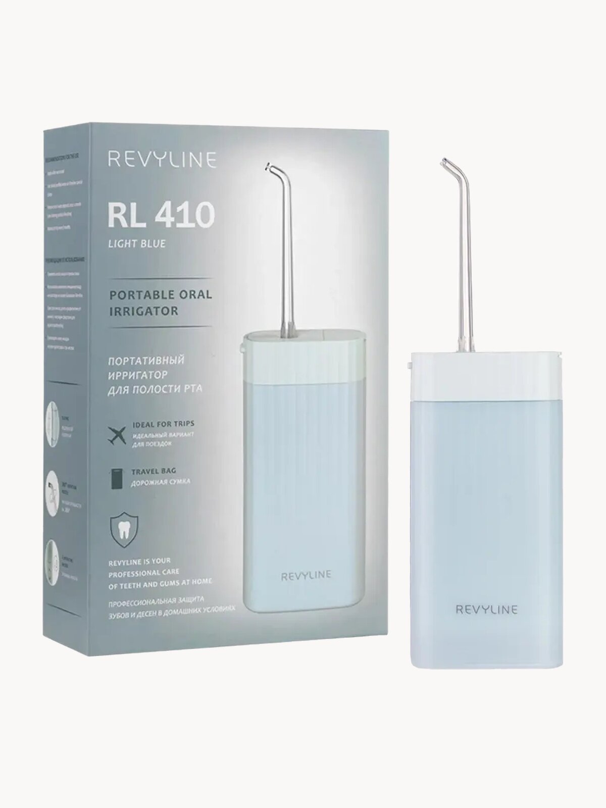 Ирригатор для зубов и десен Revyline RL 410 портативный, мини-формат, голубой, для полости рта, для брекетов