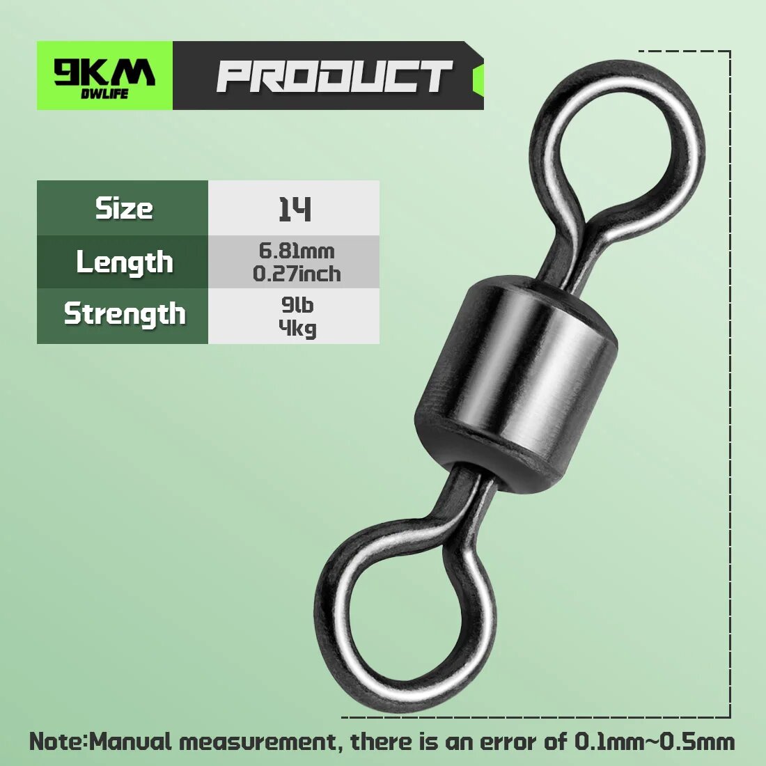Рыболовные вертлюги 9KM Size 14