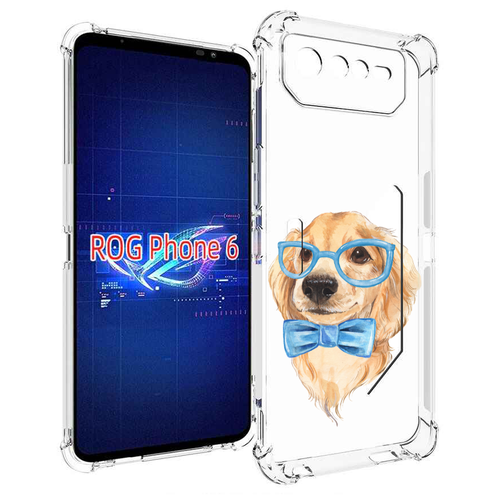 Чехол MyPads Собака интеллигент для Asus ROG Phone 6 задняя-панель-накладка-бампер чехол mypads офисный работник собака для asus rog phone 6 задняя панель накладка бампер