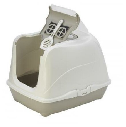 Moderna Туалет-домик Flip с угольным фильтром 50х39х37см теплый серый (Flip cat 50 cm) MOD-C230-330-B. | Flip cat 50 cm 1,2 кг 24644. сер2