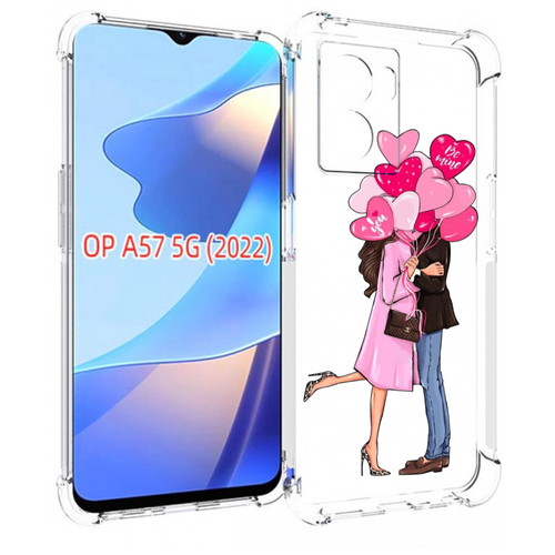 Чехол MyPads девушка-с-парнем-сердечки женский для OPPO A57 5G(2022) задняя-панель-накладка-бампер