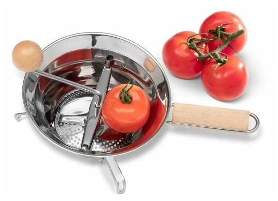 Протирка овощей, фруктов и ягод. Ручное сито для протирки Д24см. Wood Tomatto Италия - фотография № 3