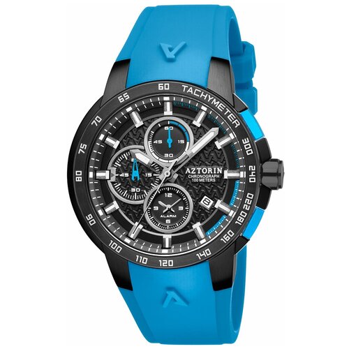 Наручные часы Aztorin Спорт, черный, голубой наручные часы aztorin спорт casual a079 g362 черный