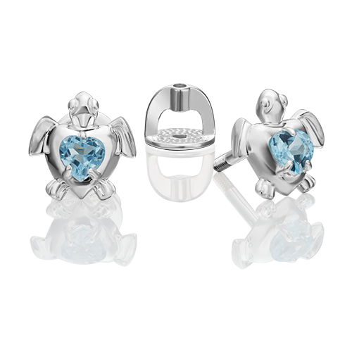 Серьги PLATINA из серебра 925 пробы с топазом