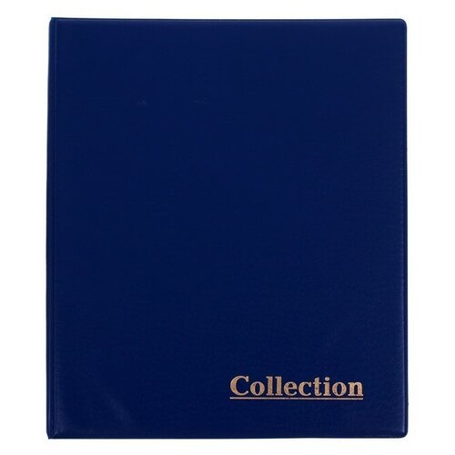 Альбом для монет на кольцах, формат Оптима 230 х 265 мм Calligrata, входит до 20 листов, обложка ПВХ, синий